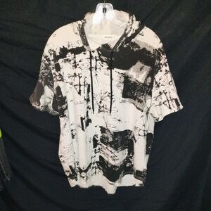 Black and White Abstract Men's Hoodie